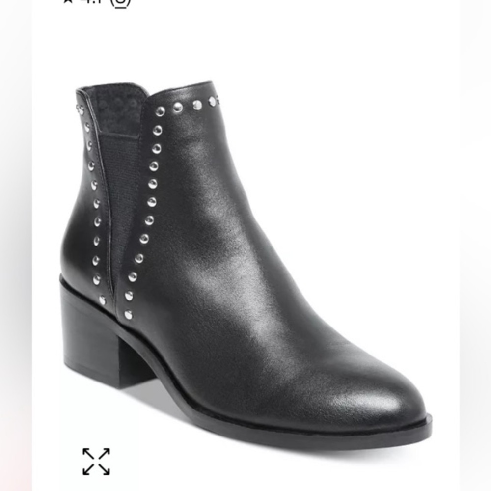 Steve Madden Cade Black Studded Ankle Boots.